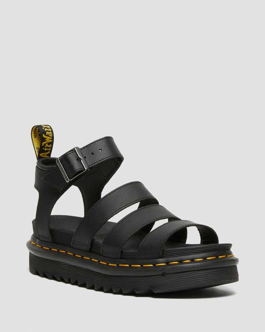 Dr. Martens Blaire Hydro Nahka Gladiator Naisten Platform Sandaalit - Mustat Sandaalit [146-MODILY]